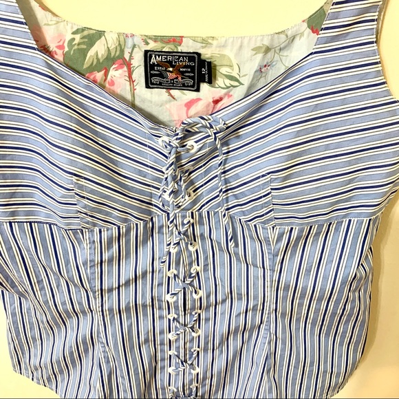 American Living Striped Top - Blue/White - Size 12 - Picture 4 of 7